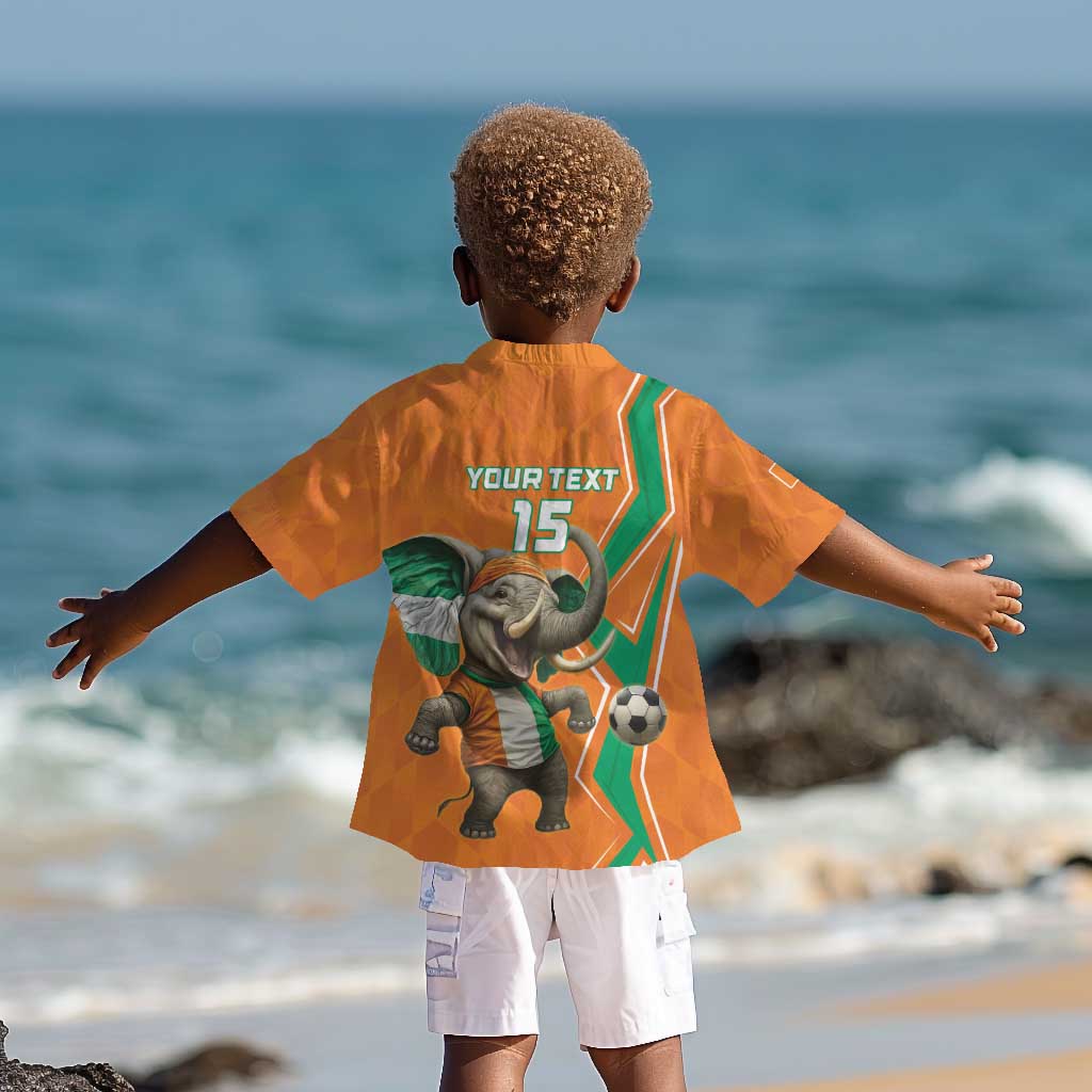 Custom Afro Ivory Coast Football Kid Hawaiian Shirt Go Champions