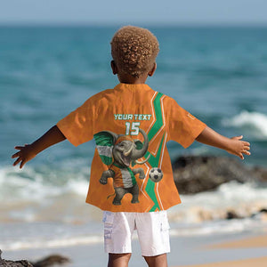 Custom Afro Ivory Coast Football Kid Hawaiian Shirt Go Champions