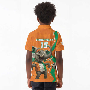 Custom Afro Ivory Coast Football Kid Polo Shirt Go Champions