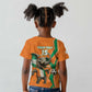 Custom Afro Ivory Coast Football Kid T shirt Go Champions