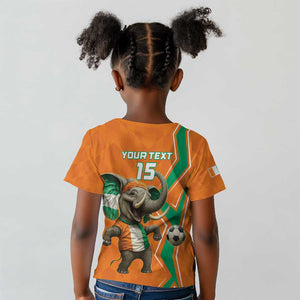 Custom Afro Ivory Coast Football Kid T shirt Go Champions