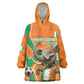 Custom Afro Ivory Coast Football Kid Wearable Blanket Hoodie Go Champions