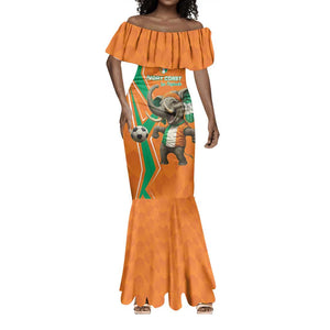 Custom Afro Ivory Coast Football Mermaid Dress Go Champions