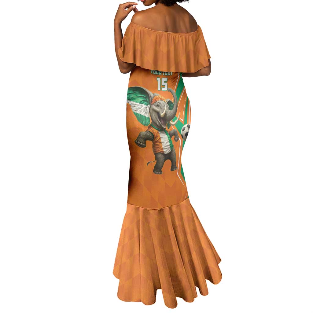 Custom Afro Ivory Coast Football Mermaid Dress Go Champions