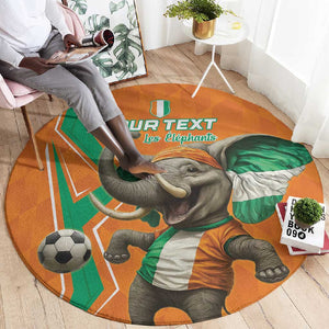 Custom Afro Ivory Coast Football Round Carpet Go Champions