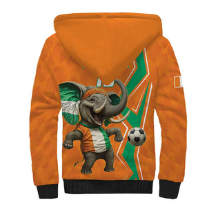 Custom Afro Ivory Coast Football Sherpa Hoodie Go Champions