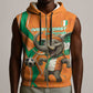 Custom Afro Ivory Coast Football Sleeveless Zip Hoodie Go Champions - African Pride