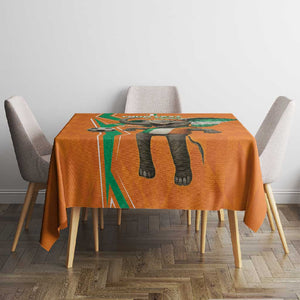 Custom Afro Ivory Coast Football Tablecloth Go Champions