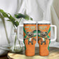 Custom Afro Ivory Coast Football Tumbler With Handle Go Champions