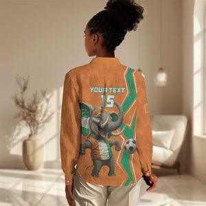 Custom Afro Ivory Coast Football Women Casual Shirt Go Champions LT15