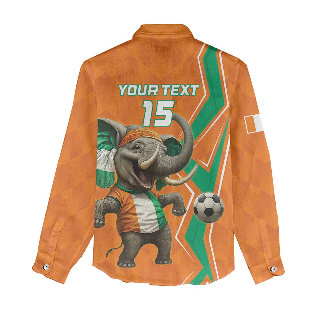 Custom Afro Ivory Coast Football Women Casual Shirt Go Champions LT15