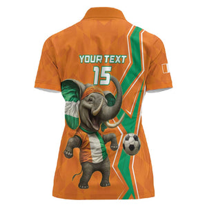 Custom Afro Ivory Coast Football Women Polo Shirt Go Champions