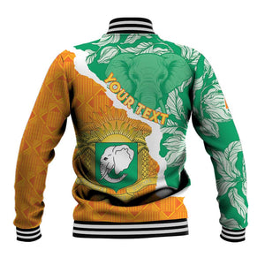 Personalized Afro Ivory Coast Baseball Jacket Coat Of Arms With Kente Pattern