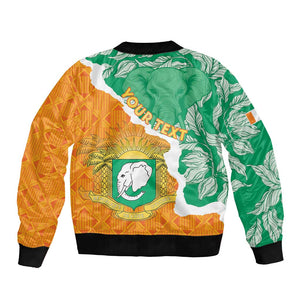 Personalized Afro Ivory Coast Bomber Jacket Coat Of Arms With Kente Pattern