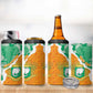 Personalized Afro Ivory Coast 4 in 1 Can Cooler Tumbler Coat Of Arms With Kente Pattern