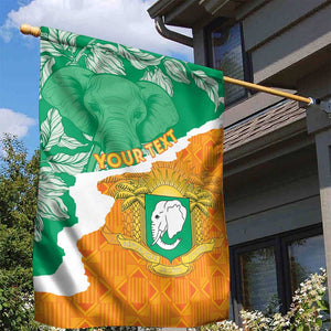 Personalized Afro Ivory Coast Garden Flag Coat Of Arms With Kente Pattern