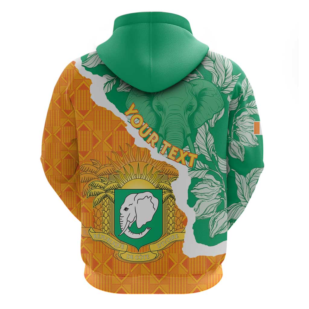 Personalized Afro Ivory Coast Hoodie Coat Of Arms With Kente Pattern