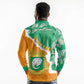 Personalized Afro Ivory Coast Long Sleeve Polo Shirt Coat Of Arms With Kente Pattern
