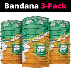 Personalized Afro Ivory Coast Neck Gaiter Coat Of Arms Kente Pattern LT15