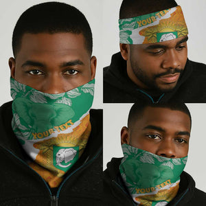 Personalized Afro Ivory Coast Neck Gaiter Coat Of Arms Kente Pattern LT15