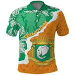 Personalized Afro Ivory Coast Polo Shirt Coat Of Arms With Kente Pattern