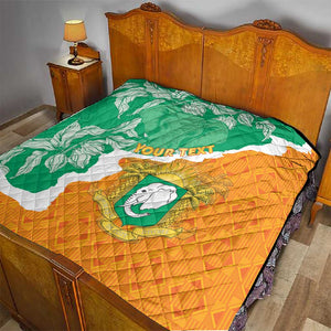 Personalized Afro Ivory Coast Quilt Coat Of Arms With Kente Pattern