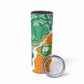 Personalized Afro Ivory Coast Skinny Tumbler Coat Of Arms With Kente Pattern