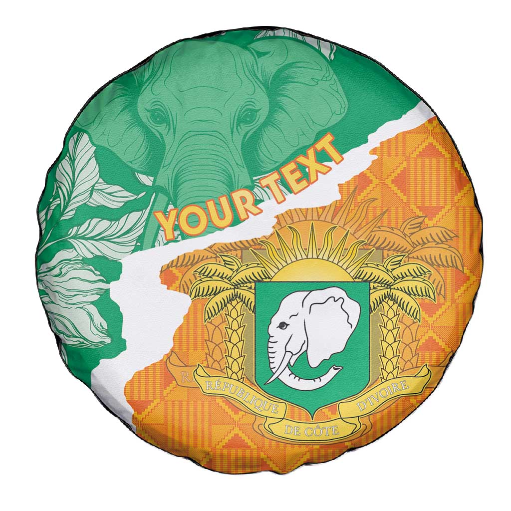 Personalized Afro Ivory Coast Spare Tire Cover Coat Of Arms With Kente Pattern