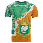 Personalized Afro Ivory Coast T shirt Coat Of Arms With Kente Pattern