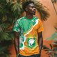 Personalized Afro Ivory Coast T shirt Coat Of Arms With Kente Pattern