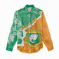 Personalized Afro Ivory Coast Women Casual Shirt Coat Of Arms With Kente Pattern LT15