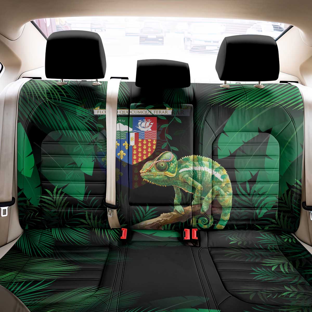 Reunion Island Back Car Seat Cover Furcifer Pardalis