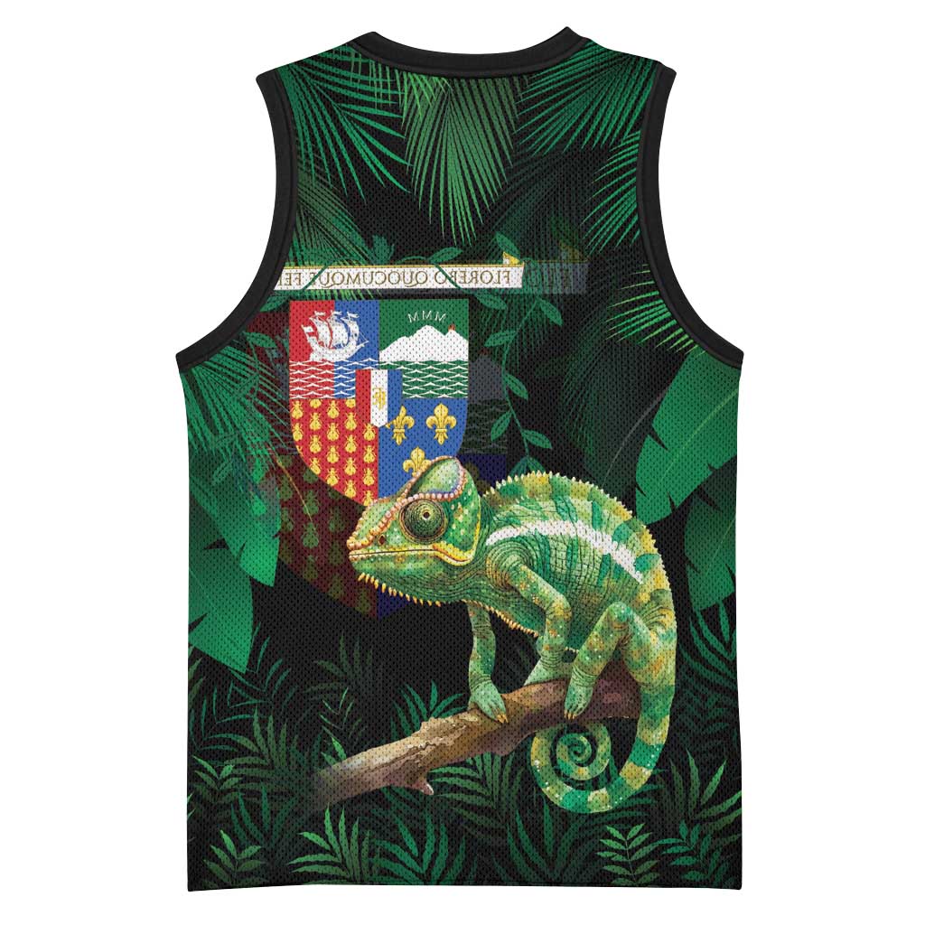 Reunion Island Basketball Jersey Furcifer Pardalis - African Pride