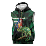 Reunion Island Sleeveless Zip Hoodie Furcifer Pardalis - African Pride