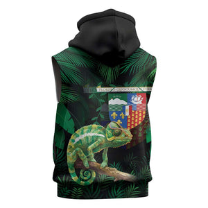 Reunion Island Sleeveless Zip Hoodie Furcifer Pardalis - African Pride