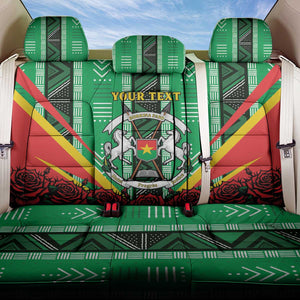 Personalised Afro Burkina Faso Back Car Seat Cover Coat Of Arms With Rose