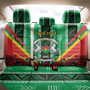 Personalised Afro Burkina Faso Back Car Seat Cover Coat Of Arms With Rose