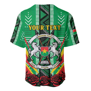 Personalised Afro Burkina Faso Baseball Jersey Coat Of Arms With Rose