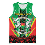 Personalised Afro Burkina Faso Basketball Jersey Coat Of Arms With Rose - African Pride