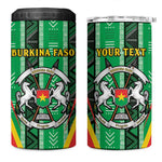 Personalised Afro Burkina Faso 4 in 1 Can Cooler Tumbler Coat Of Arms With Rose