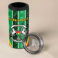 Personalised Afro Burkina Faso 4 in 1 Can Cooler Tumbler Coat Of Arms With Rose