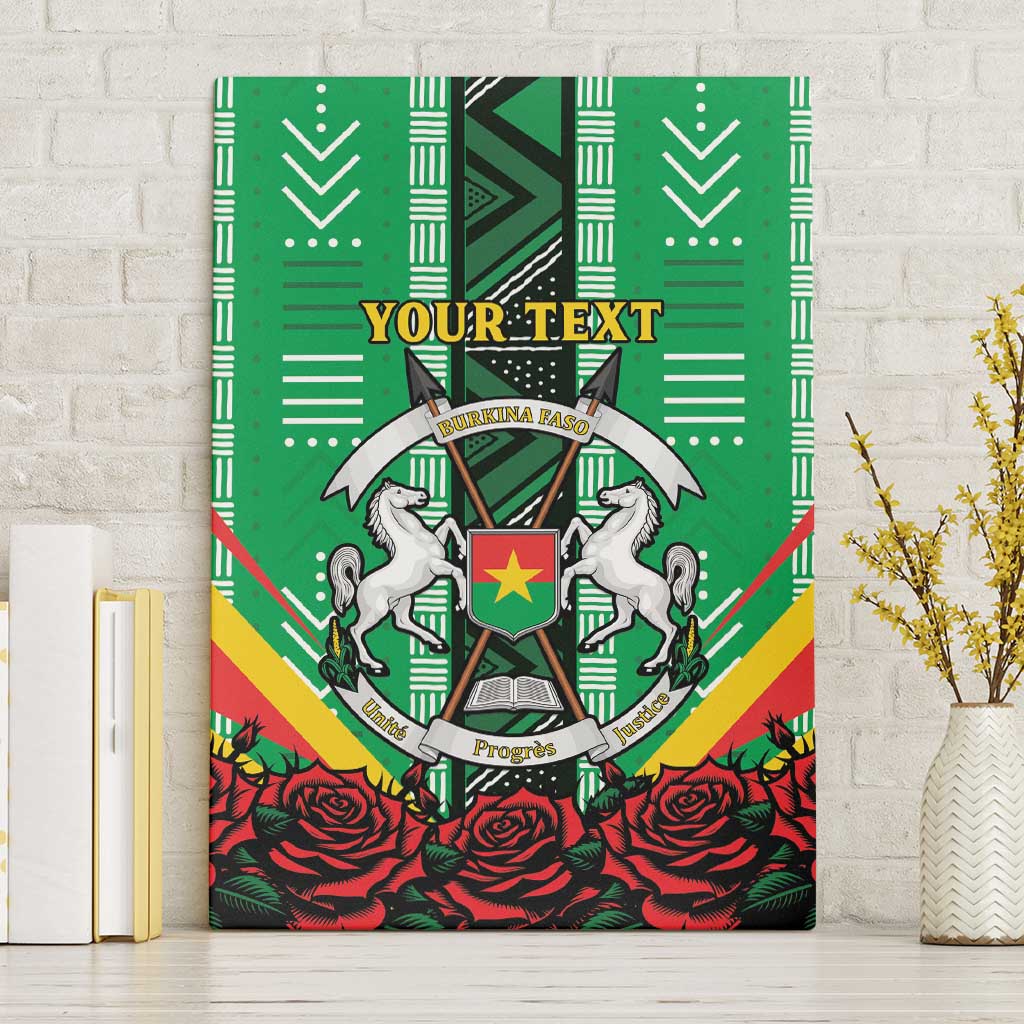 Personalised Afro Burkina Faso Canvas Wall Art Coat Of Arms With Rose