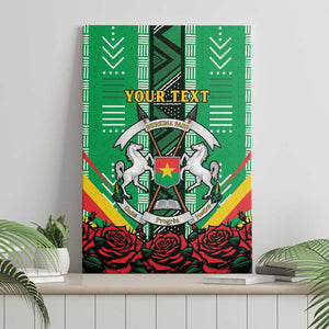 Personalised Afro Burkina Faso Canvas Wall Art Coat Of Arms With Rose