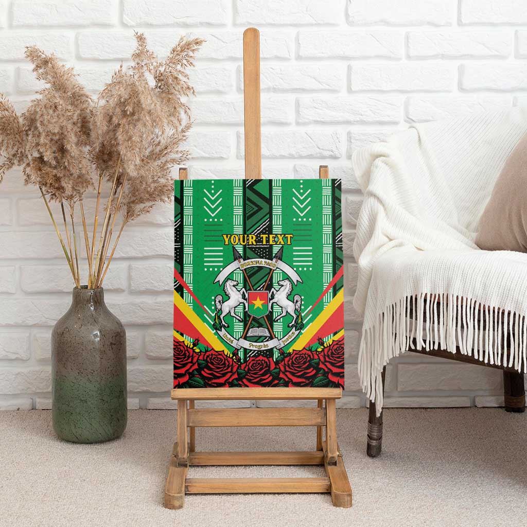 Personalised Afro Burkina Faso Canvas Wall Art Coat Of Arms With Rose
