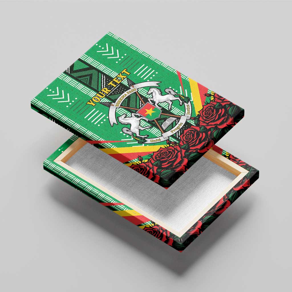 Personalised Afro Burkina Faso Canvas Wall Art Coat Of Arms With Rose