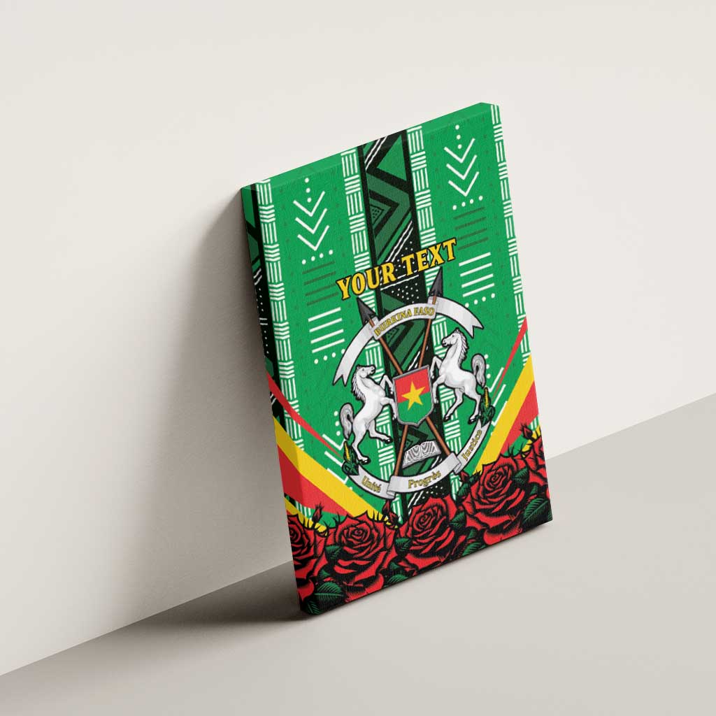 Personalised Afro Burkina Faso Canvas Wall Art Coat Of Arms With Rose