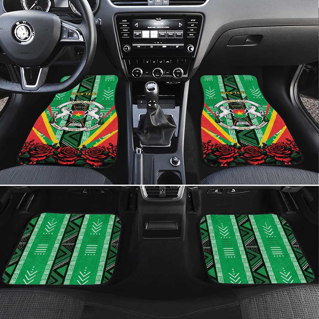 Personalised Afro Burkina Faso Car Mats Coat Of Arms With Rose