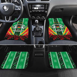Personalised Afro Burkina Faso Car Mats Coat Of Arms With Rose