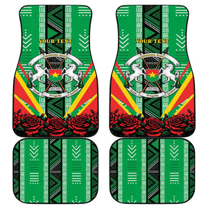 Personalised Afro Burkina Faso Car Mats Coat Of Arms With Rose