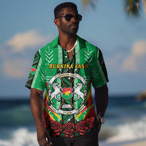 Personalised Afro Burkina Faso Hawaiian Shirt Coat Of Arms With Rose